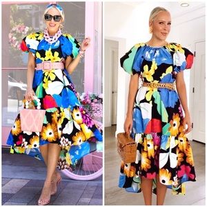 Christopher John Rogers x Target Puff Sleeve Tie Waist Floral Dress XS NWT